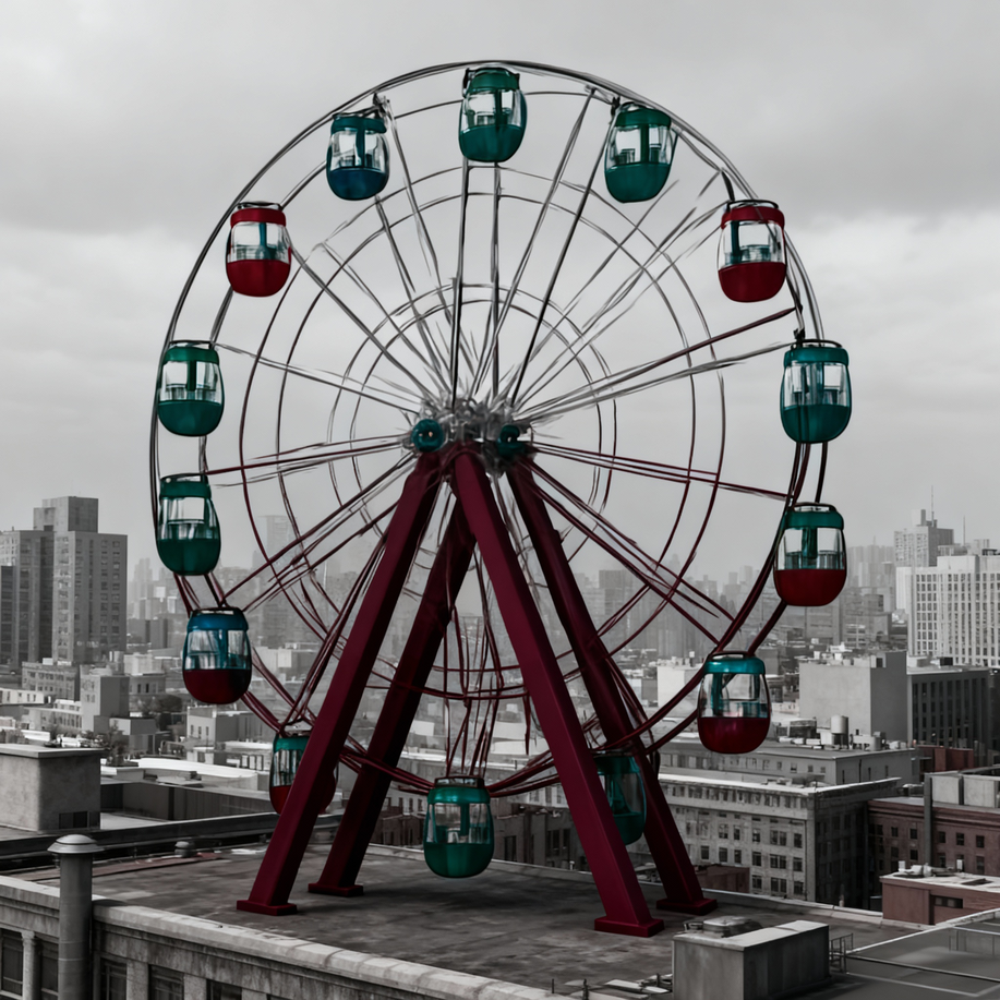 Оформление колеса обозрения «Пончик»