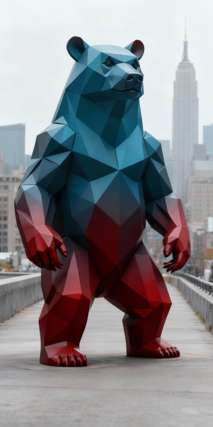 Полигональная скульптура «Медведь»